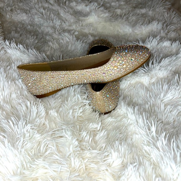 NIB Dream Pairs Gold Rhinestone Ballet Flats Size 5.5 - Picture 4 of 10